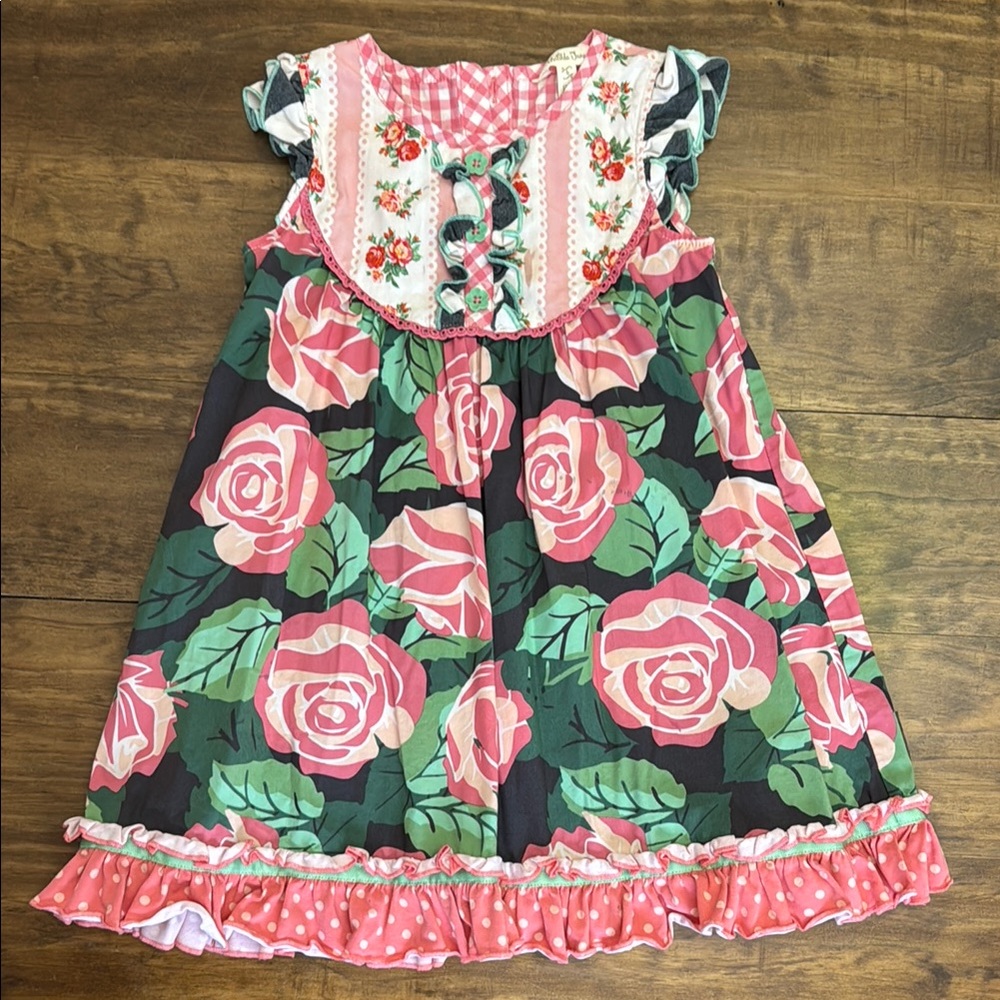 Matilda Jane Floral Sleeveless Dress with Pink Roses